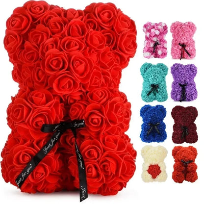 FromTheHearts new Artificial Flower Eternal Rose Teddy Bear for Mom Mother's Day Birthday Valentine's Day Anniversary Gifts & Decorations