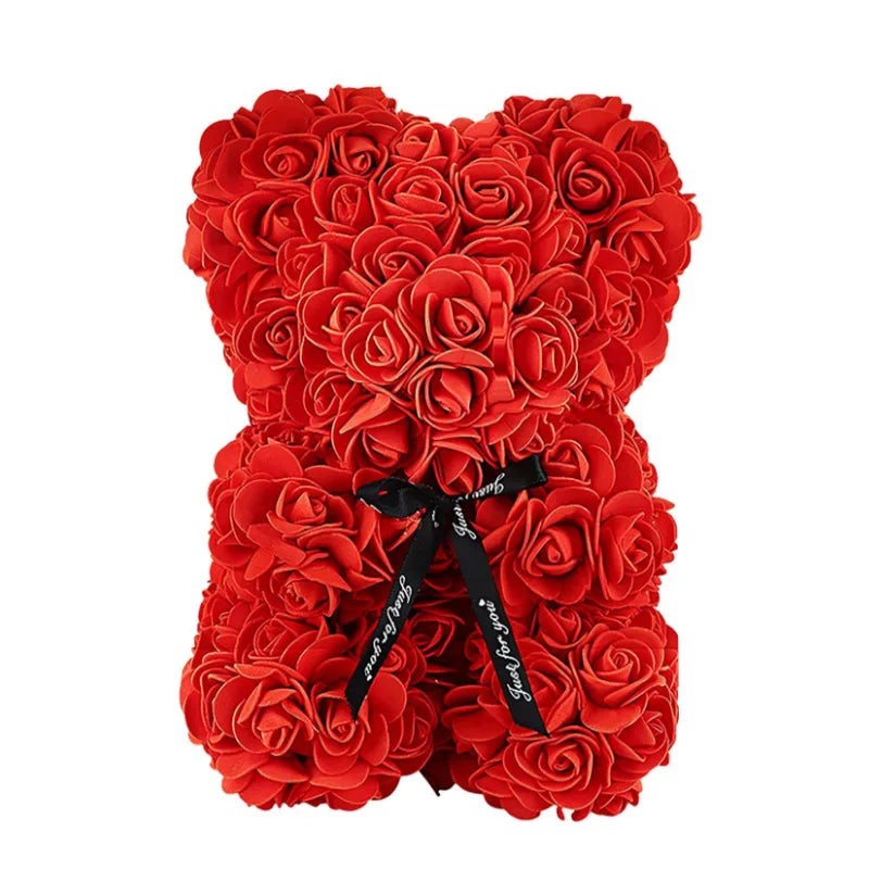 FromTheHearts new Artificial Flower Eternal Rose Teddy Bear for Mom Mother's Day Birthday Valentine's Day Anniversary Gifts & Decorations