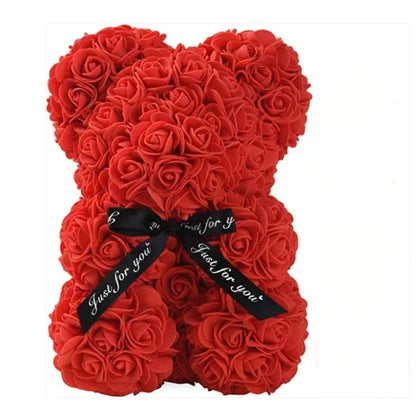 FromTheHearts new Artificial Flower Eternal Rose Teddy Bear for Mom Mother's Day Birthday Valentine's Day Anniversary Gifts & Decorations