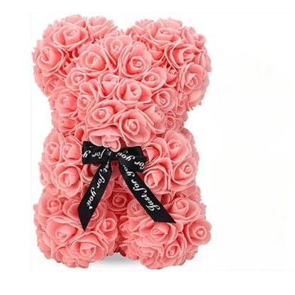 FromTheHearts new Artificial Flower Eternal Rose Teddy Bear for Mom Mother's Day Birthday Valentine's Day Anniversary Gifts & Decorations